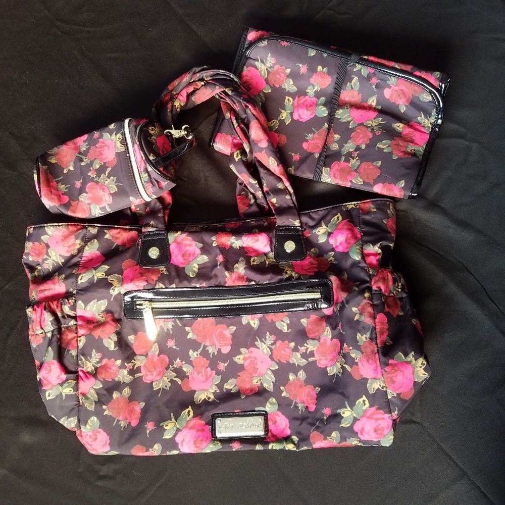 Betsey Johnson Rose print Diaper bag